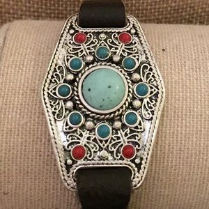 Lucky Brand Brown Silver/Gold Green/Red Bracelet