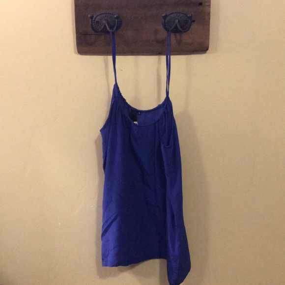 Royal blue silk tank top - Picture 1 of 4