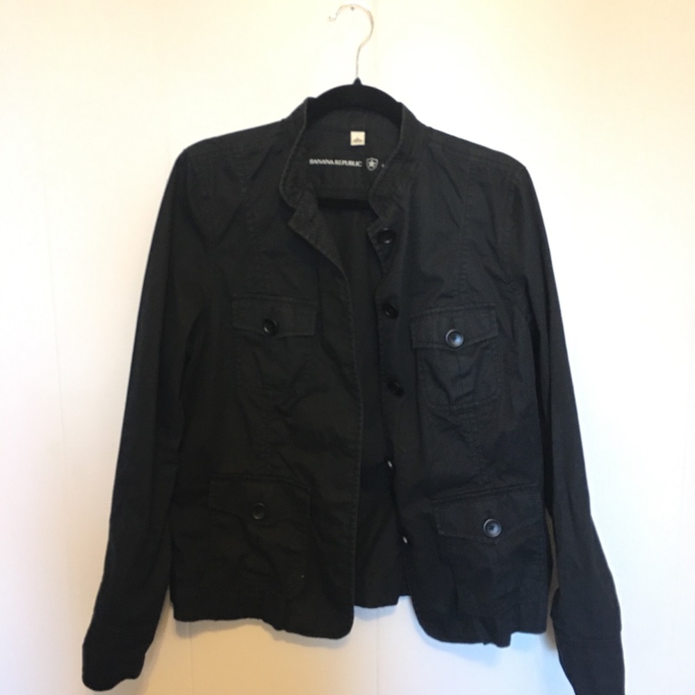 Banana Republic Black Utility Shirt-Jacket
