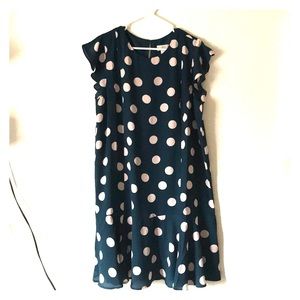 Loft Outlet Green Dot Shift Dress