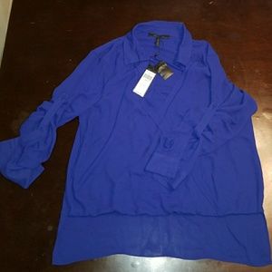 BNWT BCBG Large Deep Royal Blue  "Gisella" Blouse