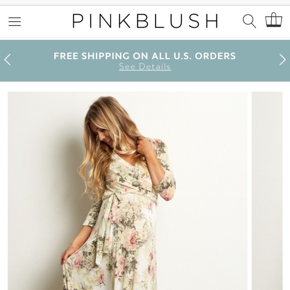 Pink Blush maternity wrap dress