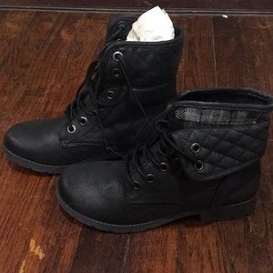 Black combat boots