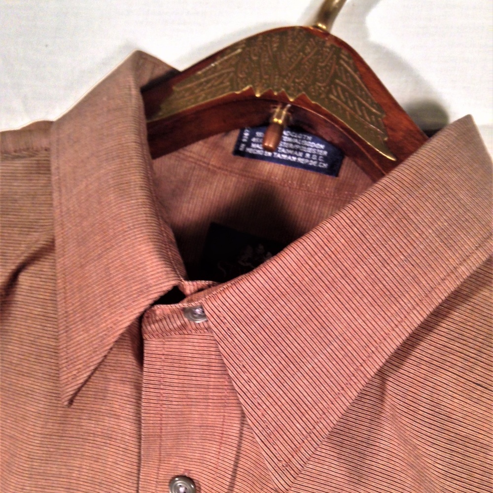 *SOLD*Stafford Brown Solid 17 34/35  Shirt