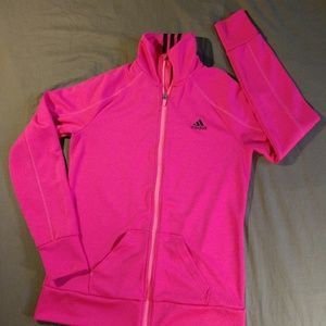 Pink & Black Adidas Track Climalite Jacket Small