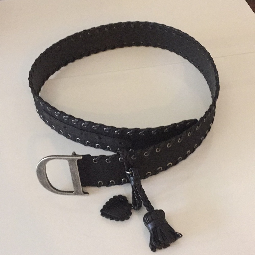 Dior vintage black monogram belt