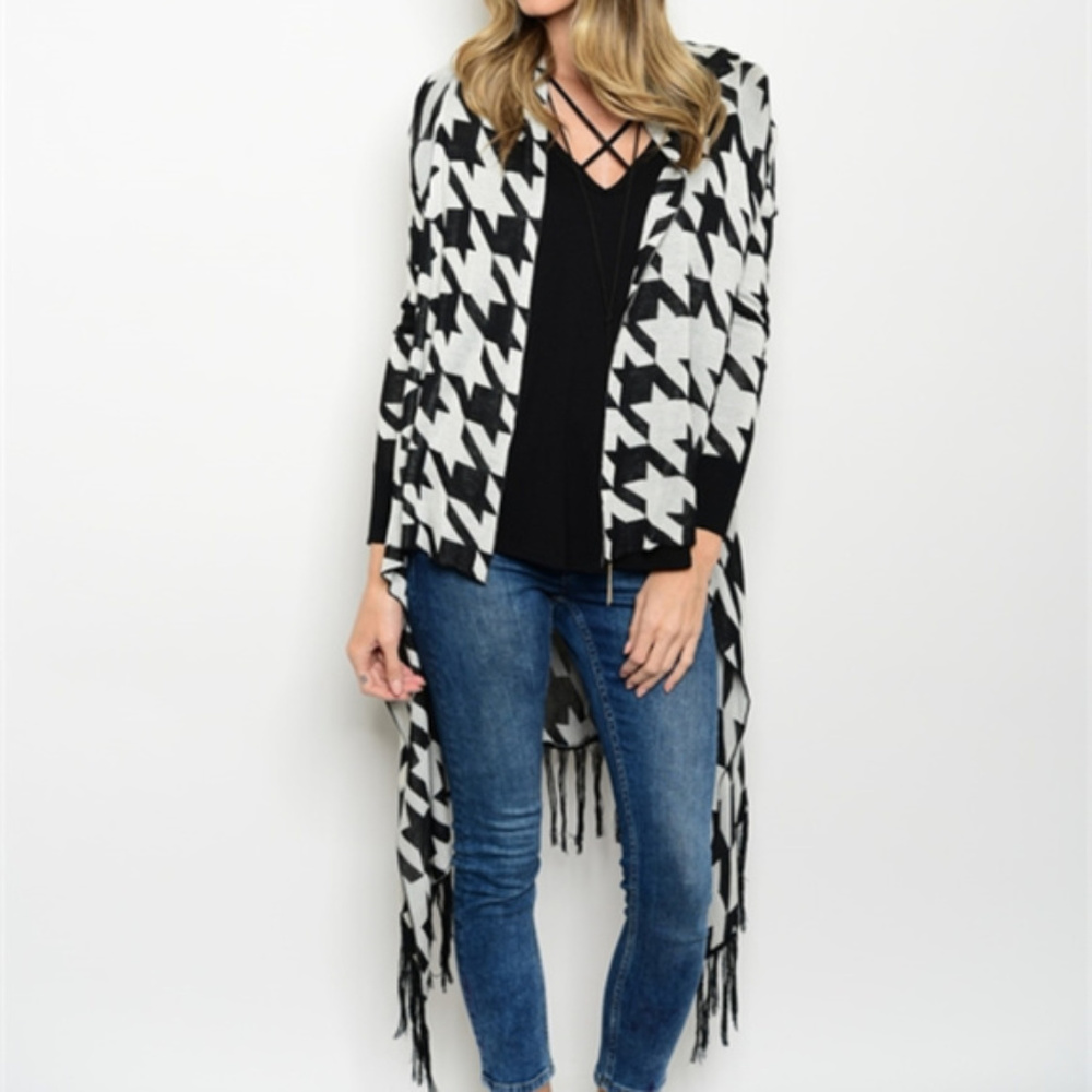 LAST 1 HOUNDSTOOTH CARDIGAN - Picture 3 of 4