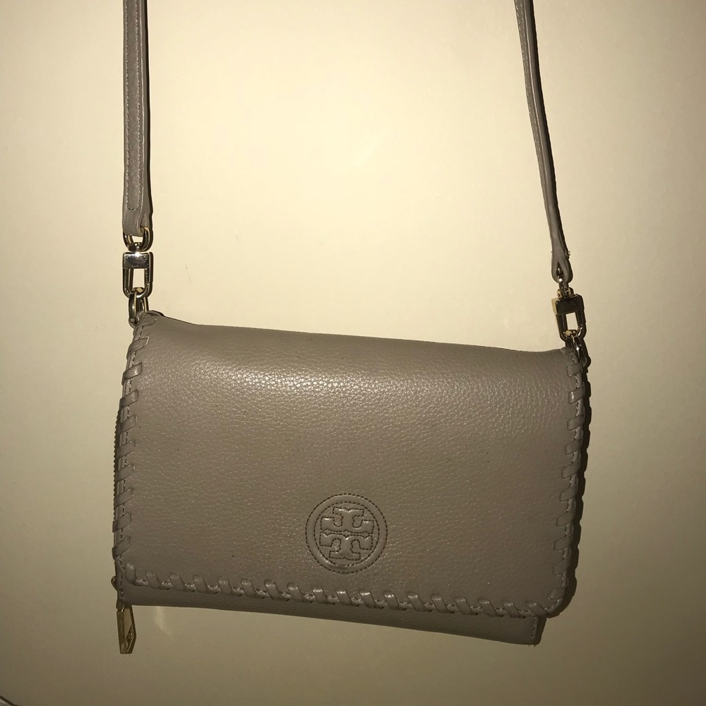 Authentic Tannish gray Tory Burch crossbody