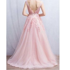 Blush Pink Wedding Dress Fairy Bohemian