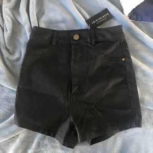 Fashion Nova high waisted leather shorts
