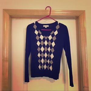 Women’s Black Argyle Sweater - Size XS