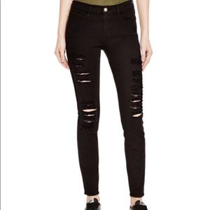 Frame Le Color Ripped Jeans In Film Noir