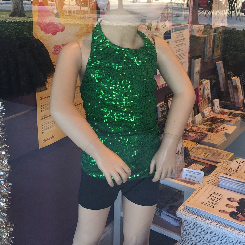 NWT All sequined green halter top