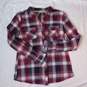 Passport Plaid Button Down Long Sleeve Top