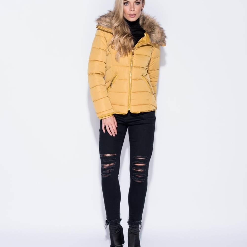 NEW Fur Collar Zip Detail Puffy Jacket - Picture 4 of 8