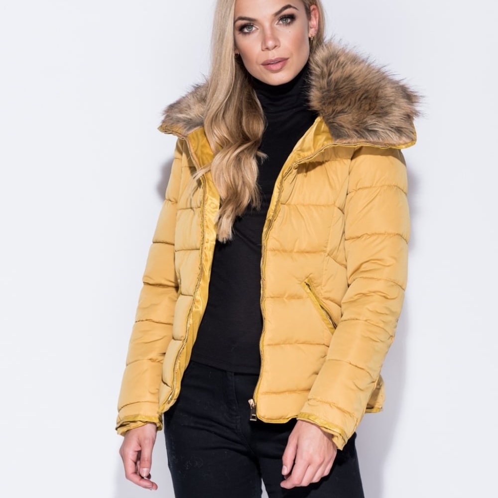 NEW Fur Collar Zip Detail Puffy Jacket - Picture 2 of 8