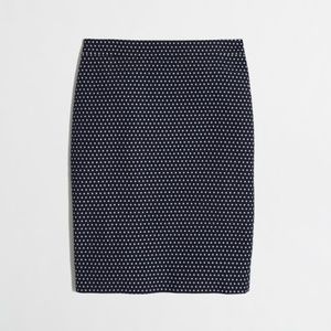 {2} Navy J. Crew Factory Pencil Skirt-Jacquard Dot