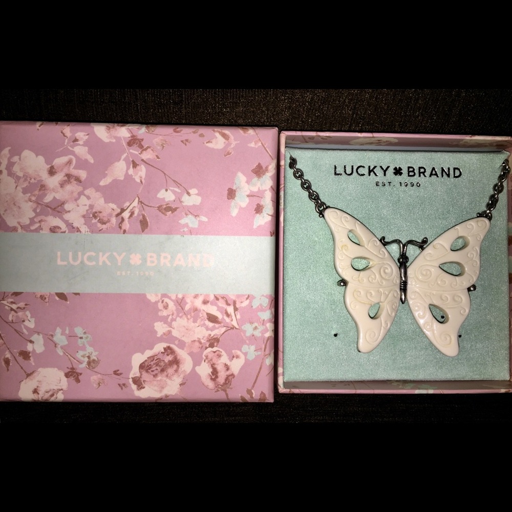 Lucky Brand Silver & Cream Butterfly