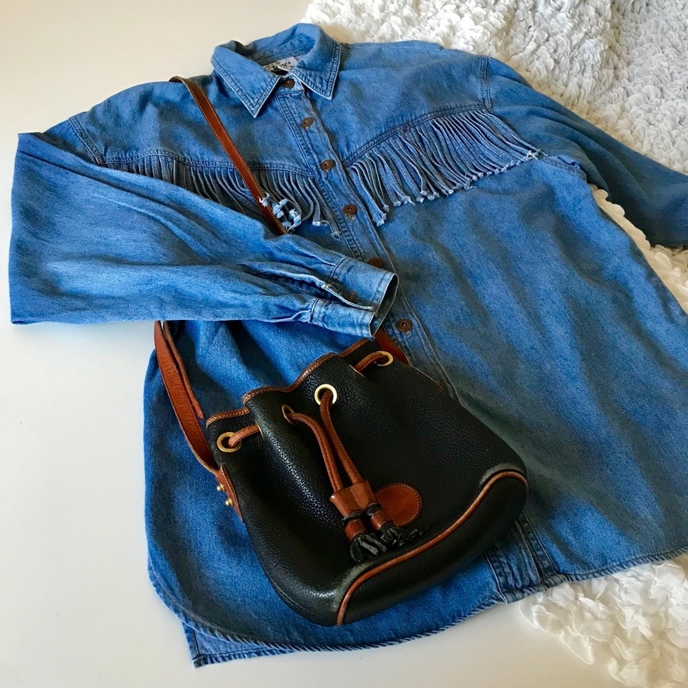 Vintage fringe denim shirt