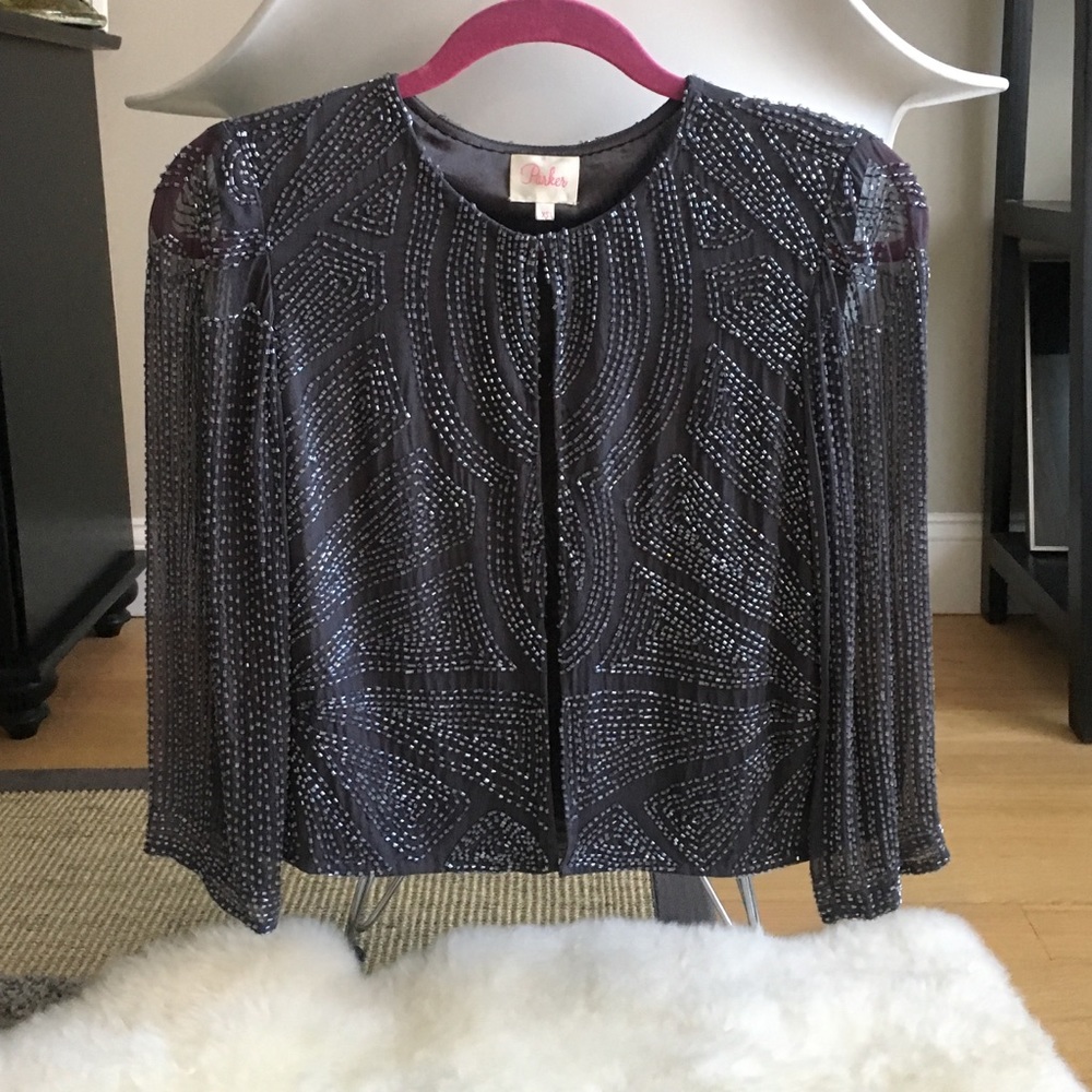 Parker Sequined Silver Jacket - Picture 1 of 4