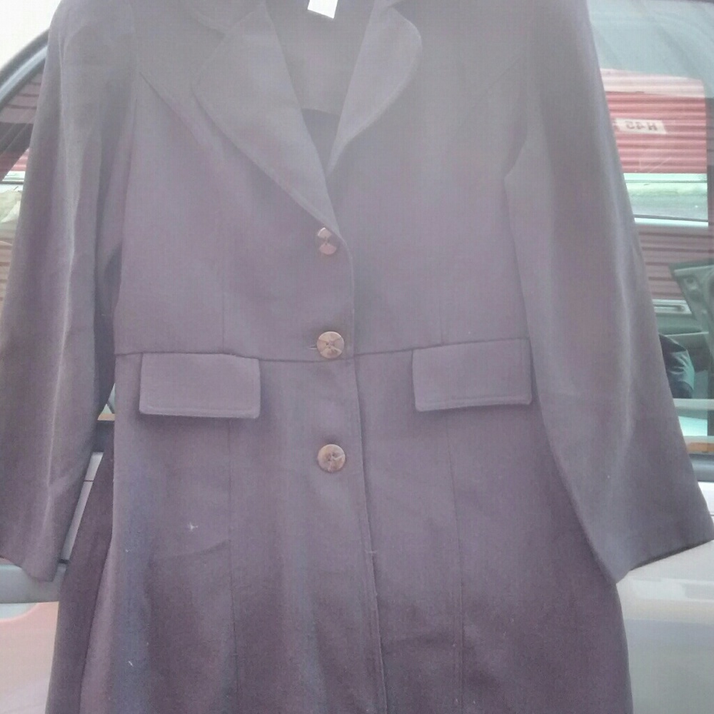 Chocolate Quarter Length, Button Front Blazer with