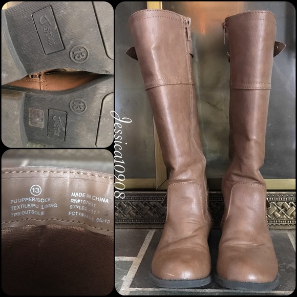 SOLD Justice Lace Up Zip Side Faux Leather Boots - Picture 5 of 6