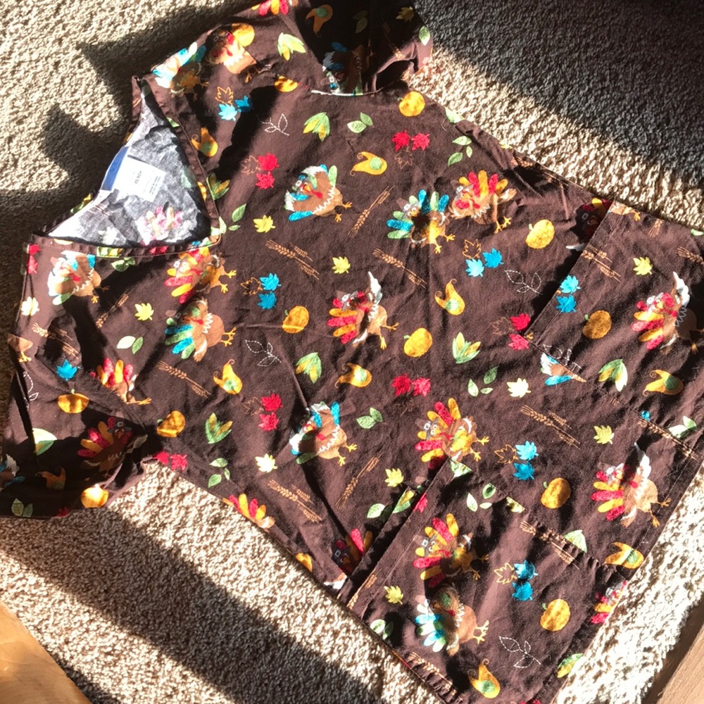 Turkey/Thanksgiving Scrub Top