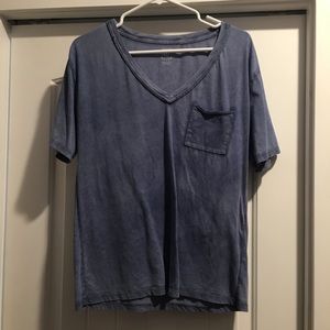 Navy Blue Boyfriend T-Shirt Size Small V-neck GAP