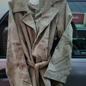 LARGE SUEDE CAMEL COLOR WRAP COAT