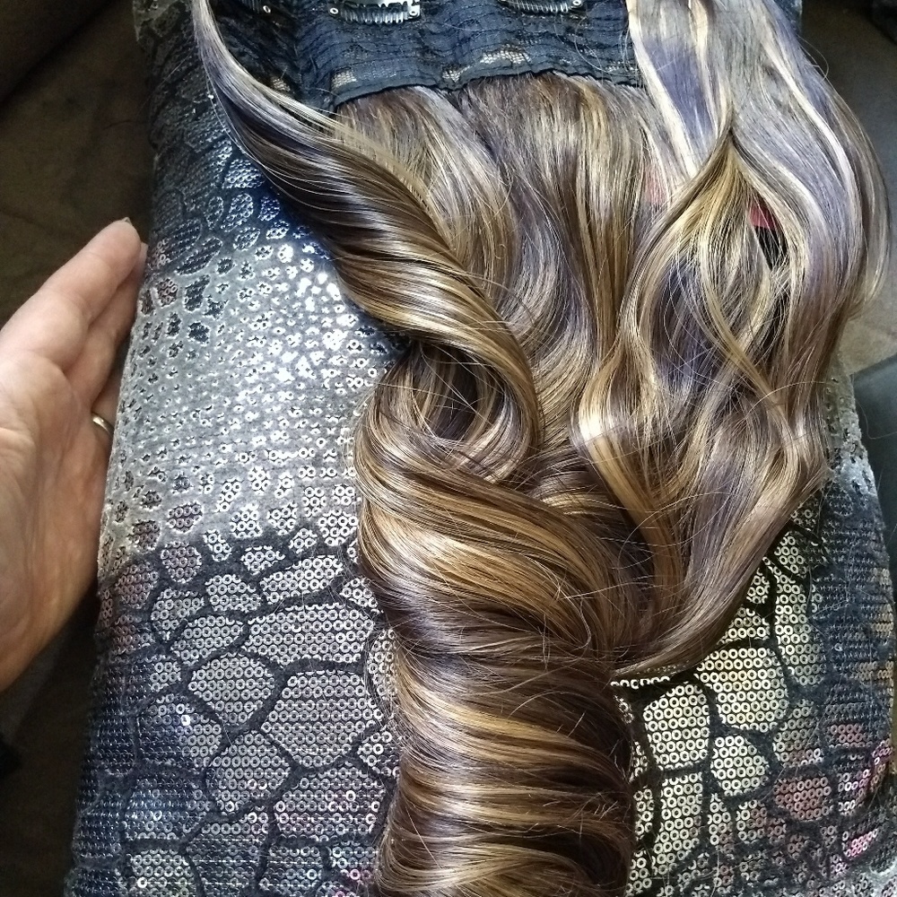Brown and blonde hair extensions