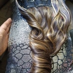 Brown and blonde hair extensions