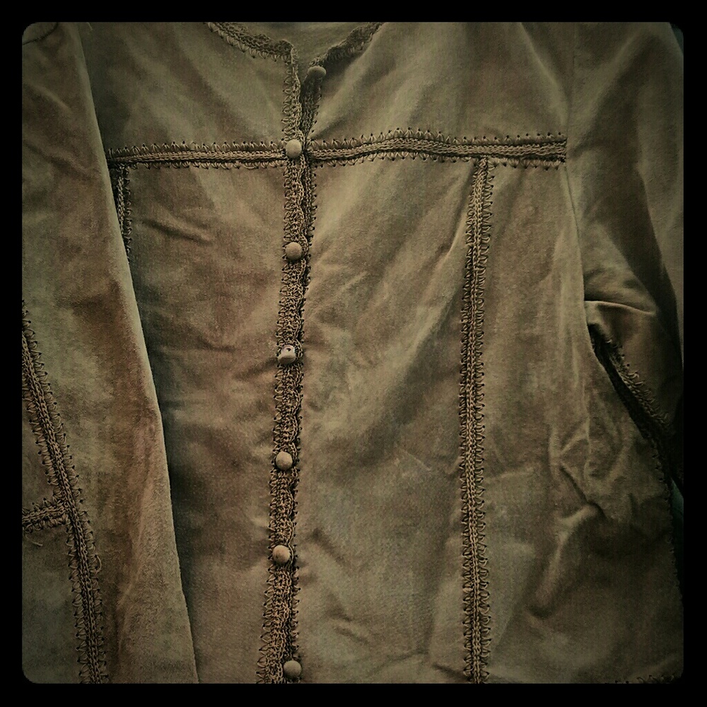 COLDWATER CREEK SUEDE PATCH WORK DHIRT