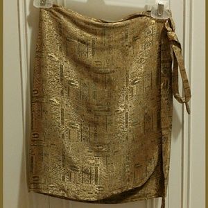 SOLD Silk Gold Wrap Skirt