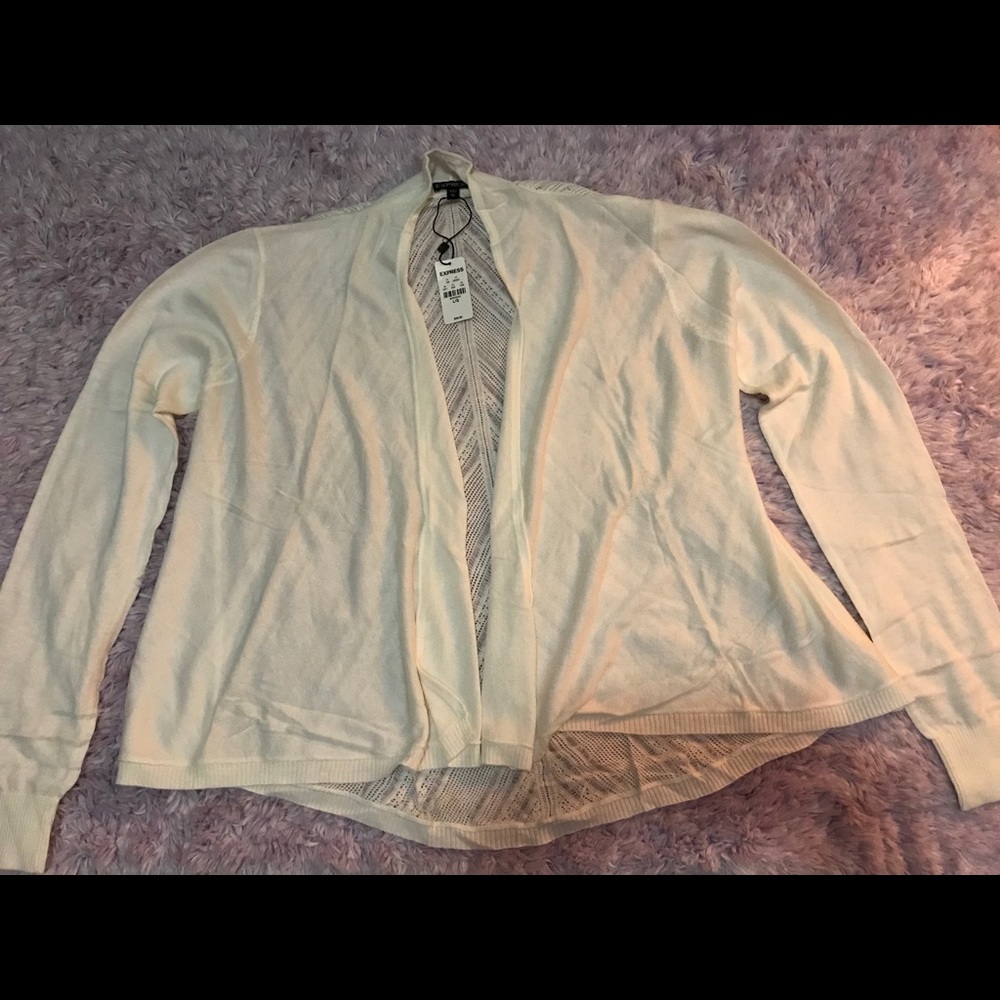 NWT Express Open Stitch Back Cardigan Size Large