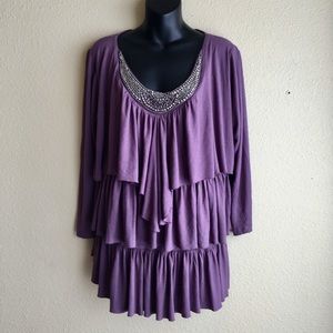 Dusty Plum Tunic with beaded detail