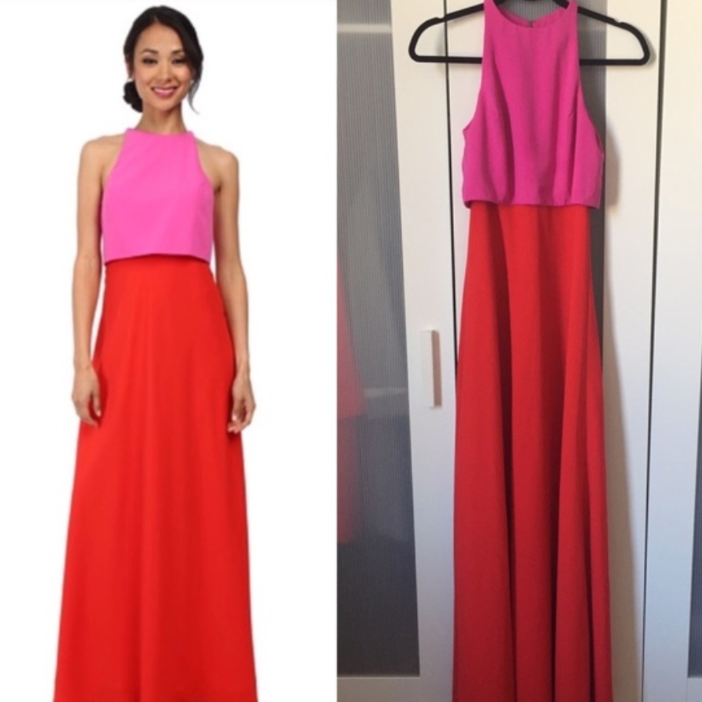 Jill Jill Stuart Two Tone Gown - Red/Pink, Size 0