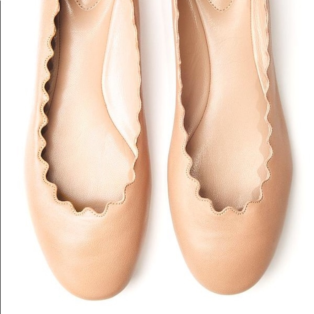Chloe Scalloped Lauren Flats in Light/Pastel