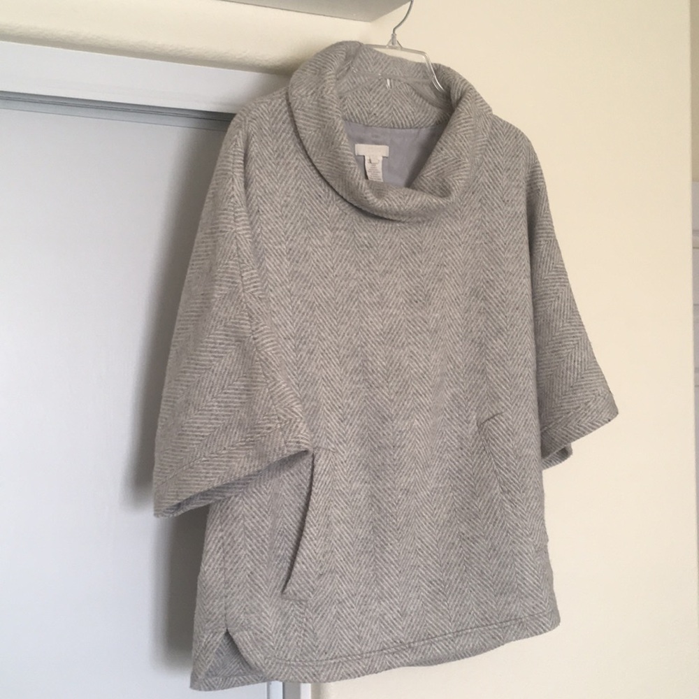J Crew Cowl Neck Poncho! 49% wool, 51% viscose.