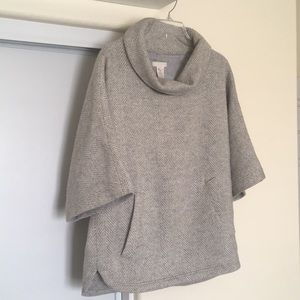 J Crew Cowl Neck Poncho! 49% wool, 51% viscose.