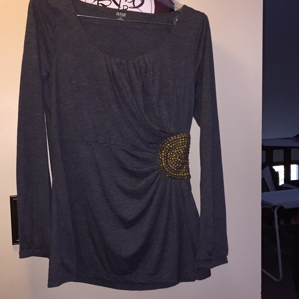 Charcoal grey top with gold embellishment