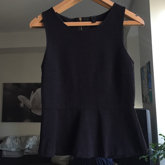 J. Crew Tops - J.Crew Black peplum sleeveless top