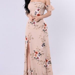 Off the shoulder maxi dress