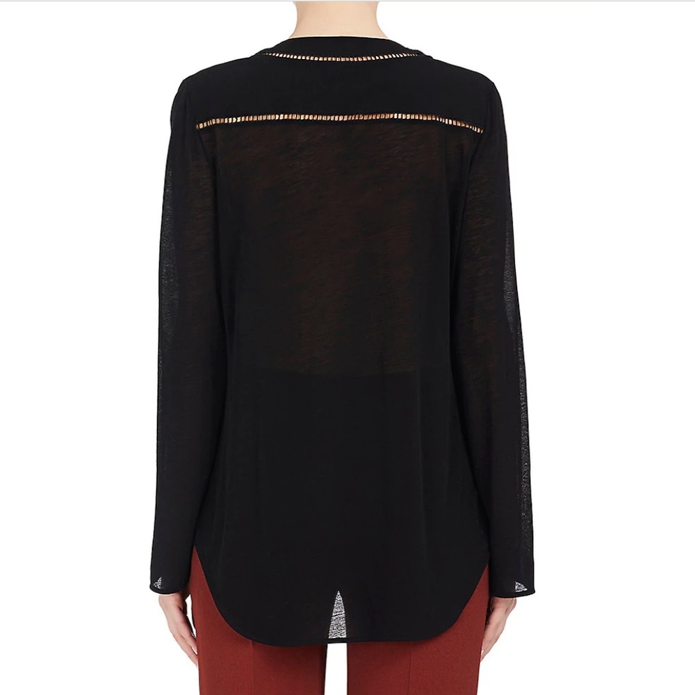 ❌SOLD❌ Chloé Black Ladder-stitch V-neck Top - Picture 2 of 3