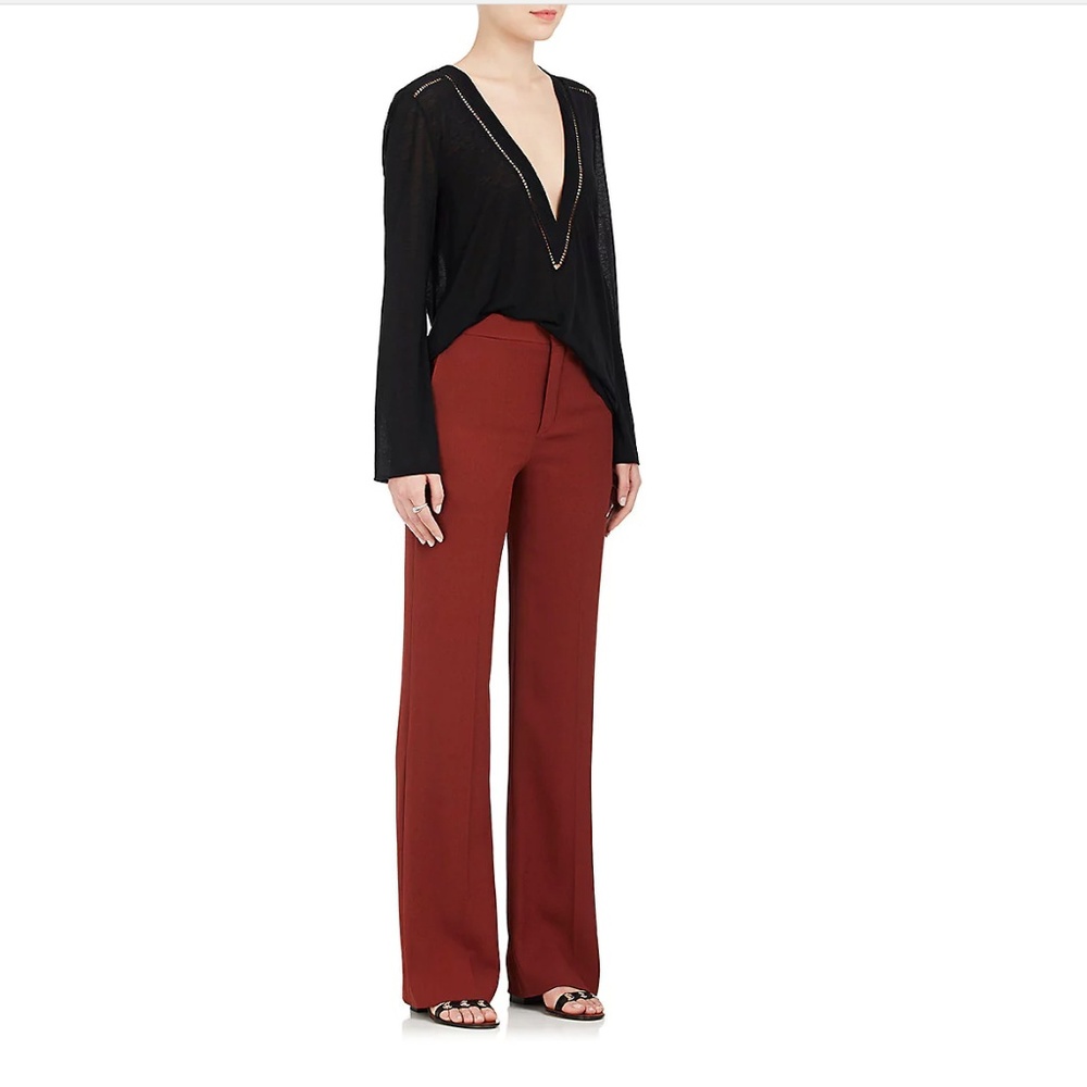 ❌SOLD❌ Chloé Black Ladder-stitch V-neck Top - Picture 3 of 3