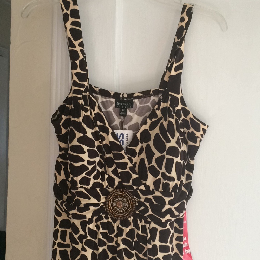 Giraffe print Dress with 1"  tank straps.  nwt