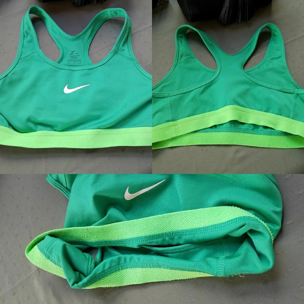 GREEN NIKE SPORT BRA