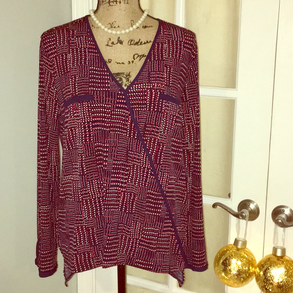 Misia blouse red, cream & navy!