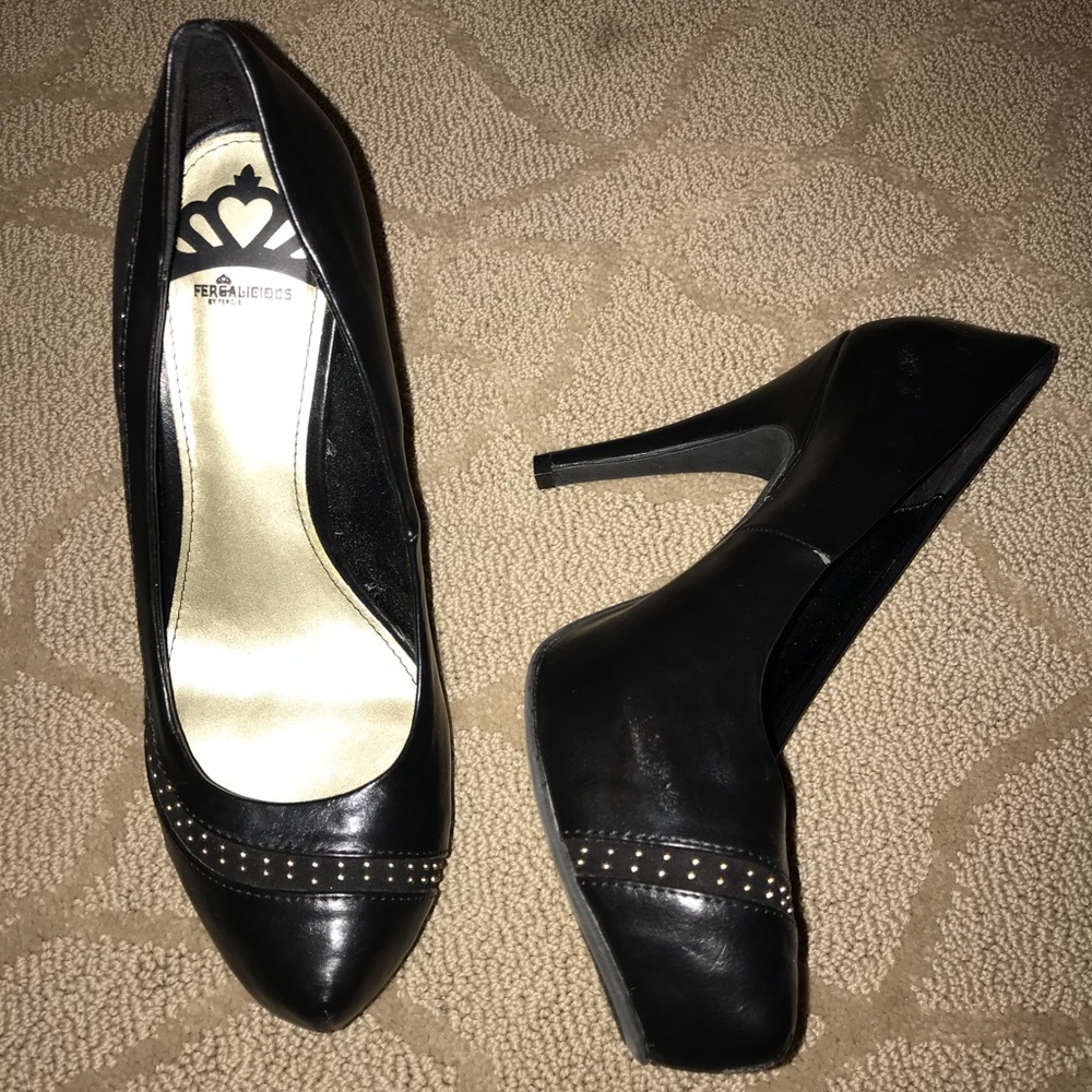 Fergalicious By Fergie Black Studded Heels