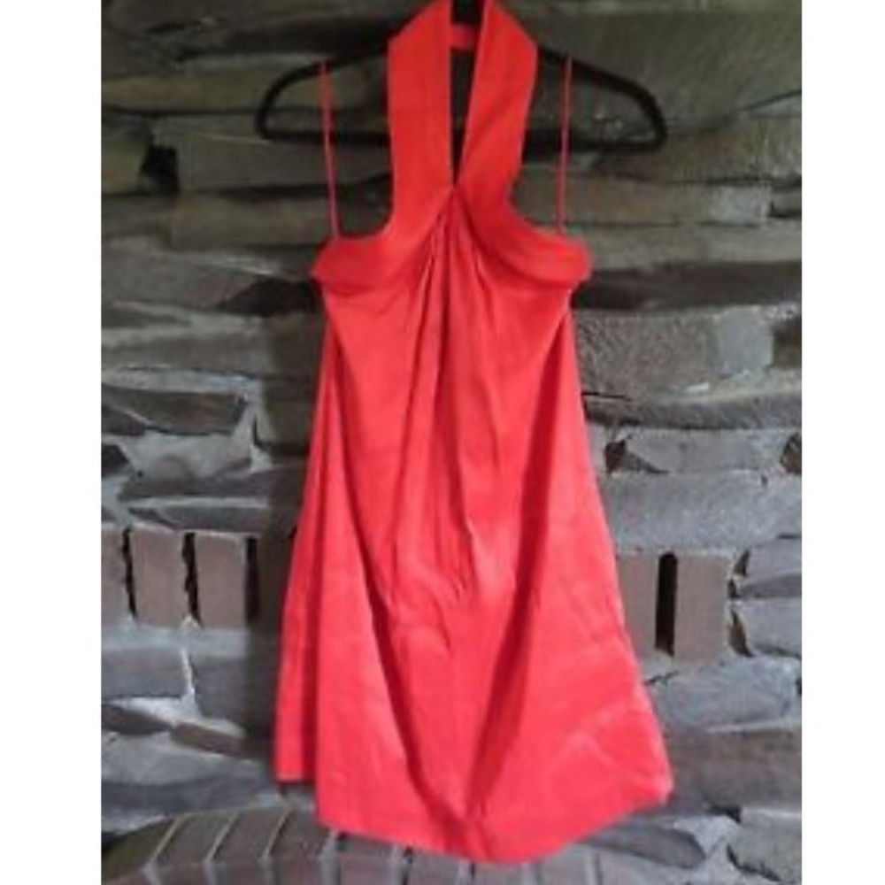 Red Martin Grant Silk Halter Dress