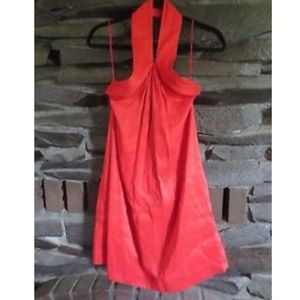 Red Martin Grant Silk Halter Dress